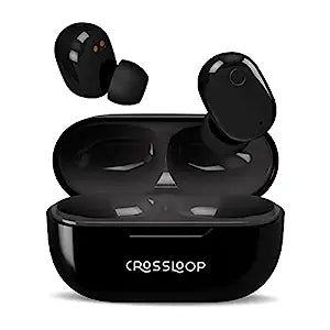 Crossloop GENEX Active Noise Cancellation (ANC) TWS in Ear Earbuds|Bluetooth 5.0|20+ Hrs Battery Backup|Touch Control | IPX4 Splash Proof | for Phone Calls, Workouts, Online Classes, WFH(Clear Black)