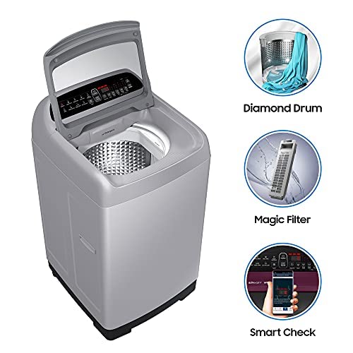 Samsung 7 Kg 5 Star Inverter Fully-Automatic Top Loading Washing Machine (WA70T4262GS/TL, Imperial Silver, Wobble technology) (OPEN BOX)