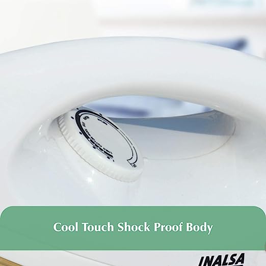Inalsa Glide 1000-Watt Electric Dry Iron (White)