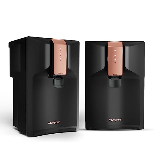 Aquaguard Glory RO+UV+UF+TA 6L storage water purifier with Active Copper by Eureka Forbes (Black)