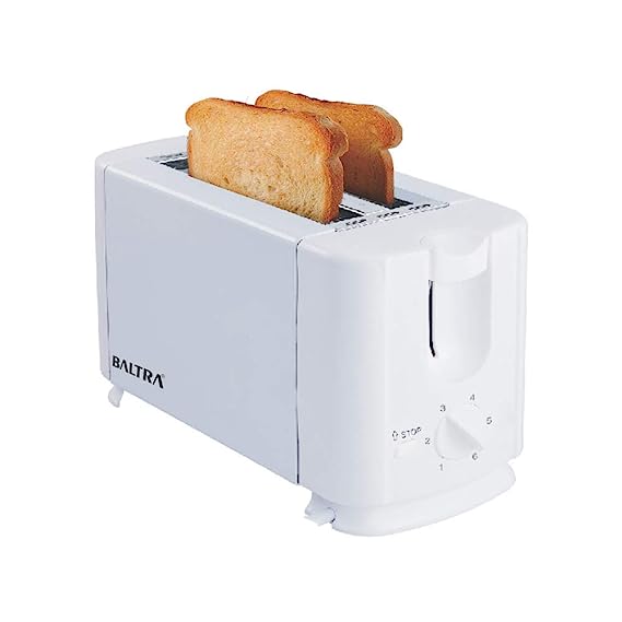 Baltra Delicious 750 Watts 2 slice toaster pop up (White) BTT-217