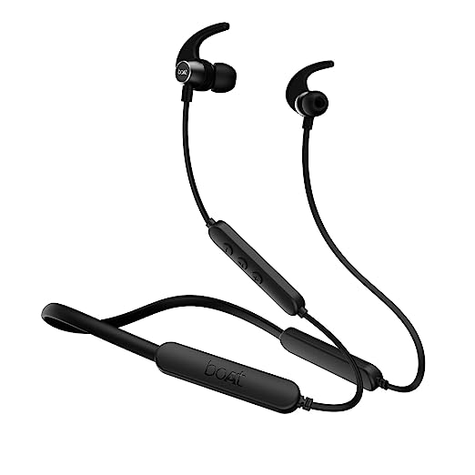 boAt Rockerz 255 Pro+ Bluetooth in Ear Earphones with Upto 60 Hours Playback, ASAP Charge, IPX7, Dual Pairing and Bluetooth v5.0(Active Black)