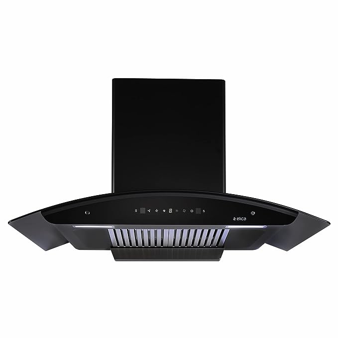 Elica 90 cm 1350 m3/hr Autoclean Kitchen Chimney with 15 Years Warranty (BFCG 900 HAC LTW MS NERO, 2 Baffle Filters, Touch + Motion Sensor Control, Black)(OPEN BOX)