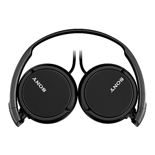 Sony MDR-ZX110AP Wired On-Ear Headphones with tangle free cable, 3.5mm Jack, Headset with Mic for phone calls and 1 Year Warranty - (Black)