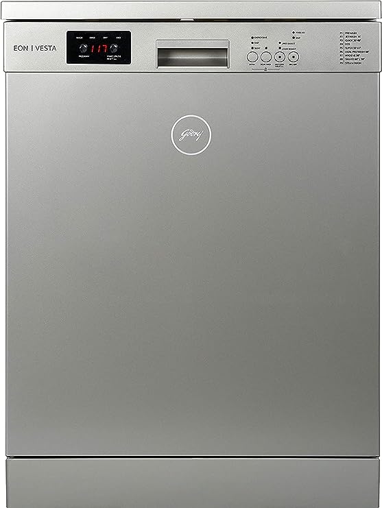 Godrej Eon Dishwasher | Steam Wash Technology |13 place setting |Perfect for Indian Kitchen| A+++ Energy rating | DWF EON VES 13Z SI STSL- Satin Silver(OPEN BOX)