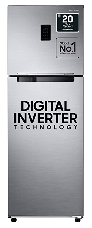 Samsung 345L 3 Star Inverter Frost Free Double Door Refrigerator (RT37T4513S8/HL, Elegant Inox, Convertible 5In 1)