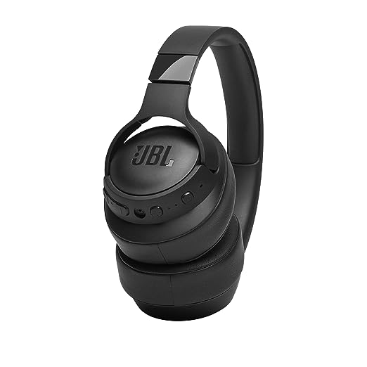 JBL Tune 760NC, Wireless Over Ear Active Noise Cancellation Headphones with Mic, up to 50 Hours Playtime, Pure Bass, Dual Pairing, AUX & Voice Assistant Support for Mobile Phones (Black)