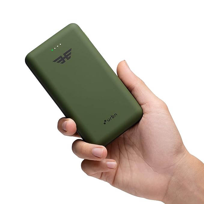 URBN 20000 mAh Lithium_Polymer 22.5W Super Fast Charging Ultra Compact Power Bank with Quick Charge & Power Delivery, Type C Input/Output, Made in India, Type C Cable Included (Camo)