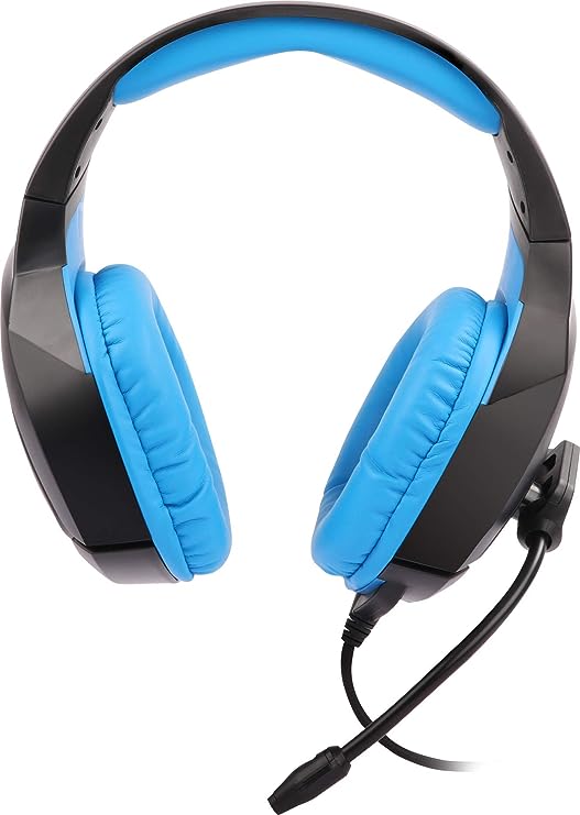 Zebronics Zeb-Rush (Blue) Premium Wired Gaming On Ear Headphone with RGB LEDs, Dual 3.5mm Jack, Converter Pin, Cushion Headband, Volume Controller, Adjustable Mic, 40mm Neodymium Drivers