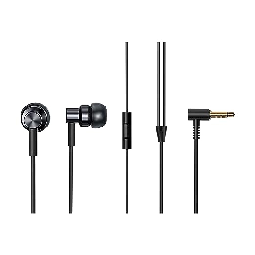Xiaomi REDMI Wired High Definition in-Ear Earphones with in-Built HD Mic, Hi-Res Audio Certified, 10 mm Driver, Metal Sound Chamber for Dynamic Bass (Black)