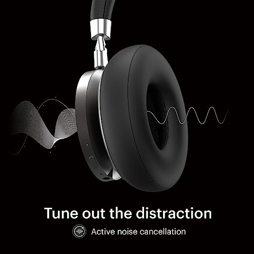 Noise Defy Over Ear Bluetooth Headphones with Active Noise Cancellation, Upto 30 Hour Playback, 40mm Dynamic Drivers (Onyx Black) (OPEN BOX)