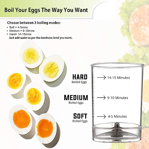 Inalsa Chic Instant Egg Boiler, 360 Watts, Steel Base, Food Grade BPA Free Lid, 1-7 Eggs, Double Safety, Adjustable degree of hardness, Indicator Light, Water Measuring Cup, (Black/Silver)