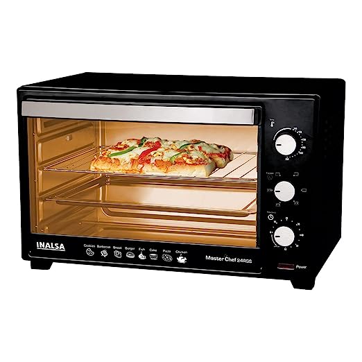 Inalsa Oven Masterchef 24RSS OTG (24 Liters)-1600W with Motorised Rotisserie & Temperature Selection|6 Stage Heat Selection |Stainless-Steel Finish,(Silver)