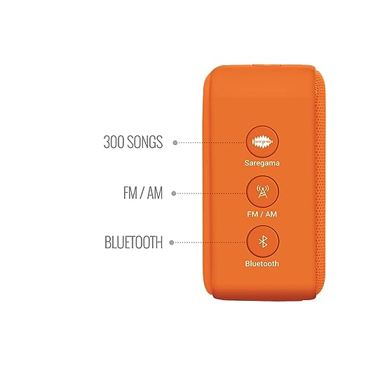 Saregama Carvaan Mini 2.0 Bhakti- Music Player with Bluetooth/FM/AM/AUX (Orange)