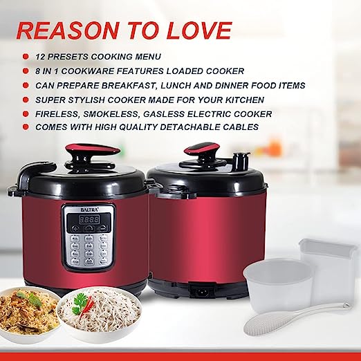 BALTRA SWIFT Electric Multi purpose Cooking Pot Pressure Cooker 2.2 Lt ...