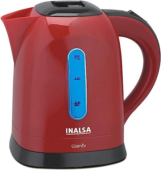 Inalsa Glamor PCE 1.5-Litre Cordless Electric Kettle (Red/Black)