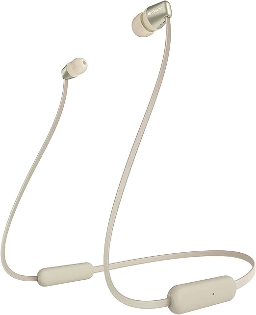 Sony WI-C310 Wireless Headphones with 15 Hrs Battery Life, Quick Charge, Magnetic Earbuds for Tangle Free Carrying, BT ver 5.0,Work from Home, in-Ear Bluetooth Headset with mic for Phone Calls (Gold)
