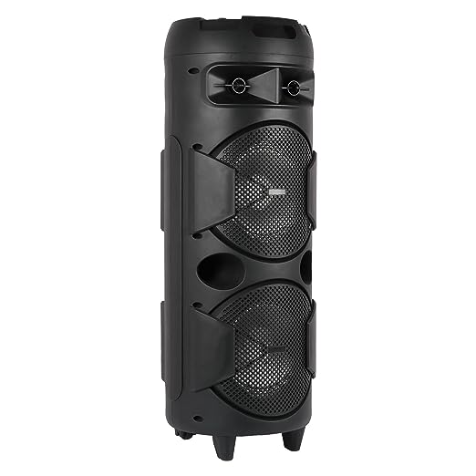 ZEBRONICS ZEB-450 Moving Monster Trolley 2X8L Bookshelf Speaker with 48 W Output Supporting Bluetooth, Pen Drive, Aux Input, Recording and Karaoke, RGB Lights with Mobile Holder