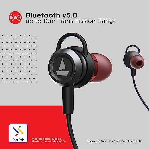 boAt Rockerz 355 in-Ear Bluetooth Neckband Earphone with Mic(Active Black)