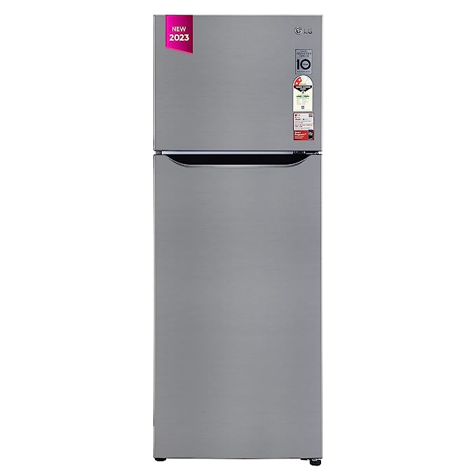 LG 288 L 2 Star Smart Inverter Frost-Free Double Door Refrigerator (GL-S322SPZY, Shiny Steel, Convertible)