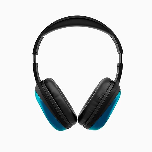 ZEBRONICS Zeb-Thunder PRO On-Ear Wireless Headphone with BTv5.0, Up to 21 Hours Playback, 40mm Drivers with Deep Bass, Wired Mode, USB-C Type Charging(Black+Blue)
