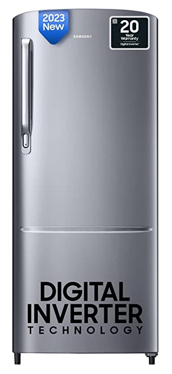 Samsung 183 L 3 Star Digital Inverter Direct Cool Single Door Refrigerator (RR20C1723S8/HL, Silver, Elegant Inox 2023 Model)