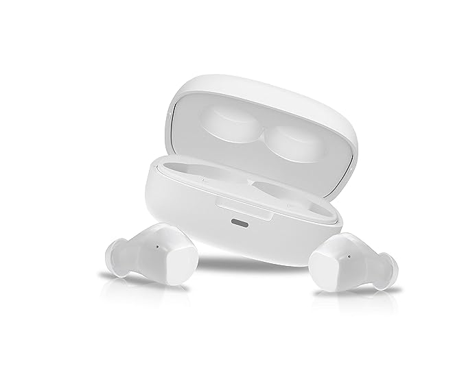 Tecno Hipods H2 True Wireless in Ear Earphones (TWS- White) with Mic, Real Stereo Sound, 24 Hrs of Music, BT 5.0, IPX4 Water Resistance, Noise Cancellation and Smart Touch Controls