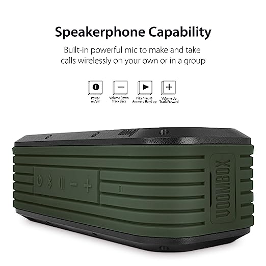 Divoom Voombox Outdoor Portable Shock Proof Wireless Bluetooth Speakers (Green)