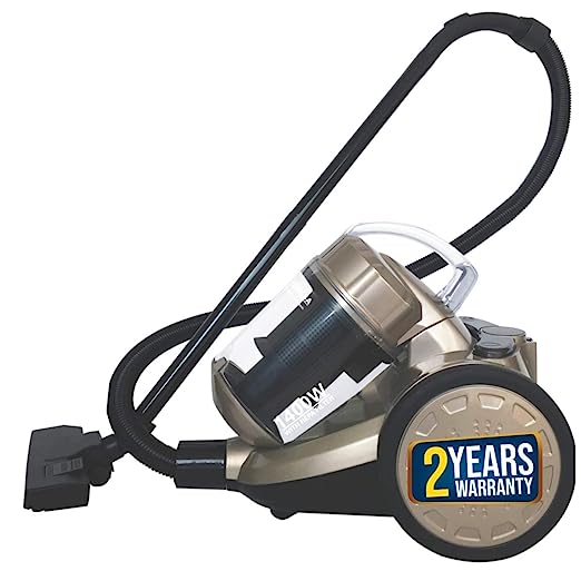 Inalsa Supremo Cyclonic 1400W Bagless Cylinder Vacuum Cleaner with Blower Function,Powerful Suction & High Energy Efficiency| 3L Dust Box Capacity| 2 Years Warranty, (Golden)