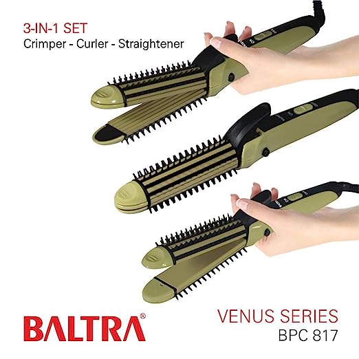 Baltra Venus 3 in 1 Hair Styler, Straightener, Curler and Crimper
