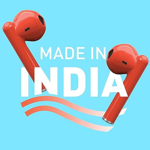 Syska Sonic Buds IEB450 True Wireless Earbuds with Ultra Sync Technology, 20Hr Play BackTime, Tap N Play Touch Control, Light Weight, IPX4 Water Resistant (Cherry Red, Made in India)