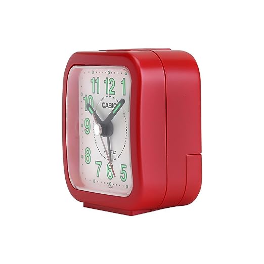 Casio Analog Table Clock (TQ-141-4DF, Red, White, 6.7 x 6.4 x 3.4 cm)(OPEN BOX)