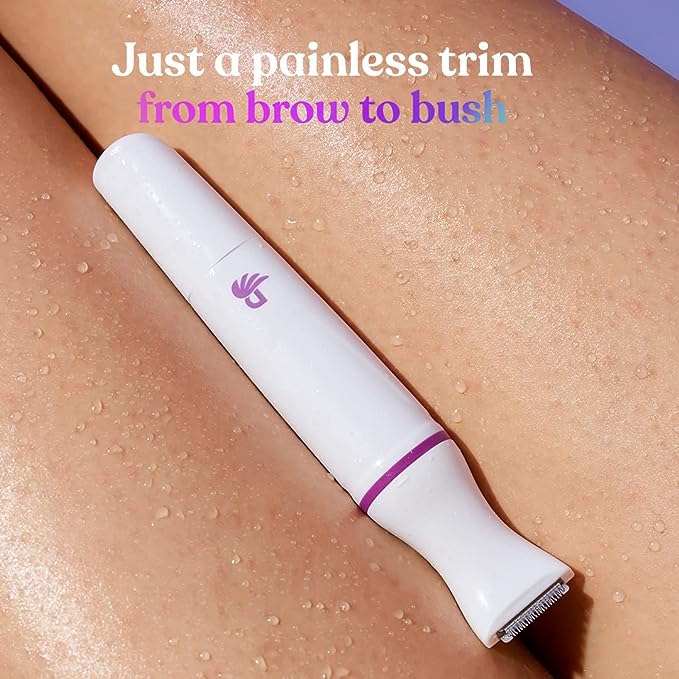 Bombae 6-in-1 Sensitive Areas Trimmer for Women for Eyebrow, Face, Bikini and Underarms | 90 minute run time | Gentle Hair Remover