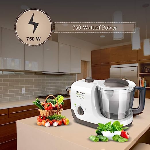 Taurus Robot Vapore 1050-Watt Baby Food Steamer/Blender/Chopper (White/Rose Brown)