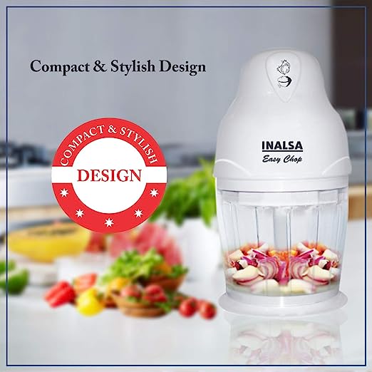 Inalsa Easy Chop 250W Electric Mini Chopper, White