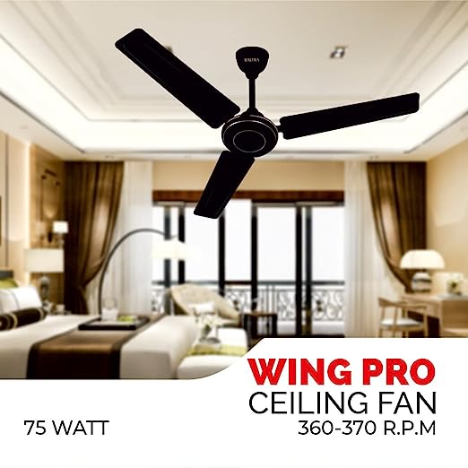 BALTRA Wing Pro 48Inch Ceiling Fan BF-189(Pack Of 1) Black