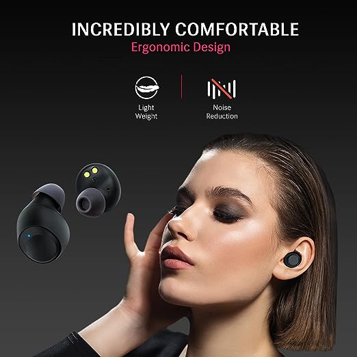 Lava ProBuds 2 Thumping Bass and Beats with 14mm Dynamic Driver|23 Hours of Audio Bliss|Intiutive Gesture Control Buds| IPX5 Certified Sweat and Water Resistant, Black Regular