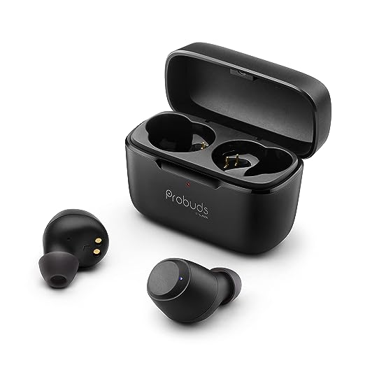 Lava ProBuds 2 Thumping Bass and Beats with 14mm Dynamic Driver|23 Hours of Audio Bliss|Intiutive Gesture Control Buds| IPX5 Certified Sweat and Water Resistant, Black Regular