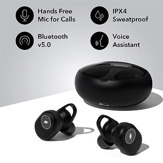 Leaf Pods True Wireless Bluetooth 5.0 Earphones (Carbon Black)