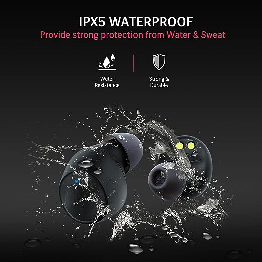 Lava ProBuds 2 Thumping Bass and Beats with 14mm Dynamic Driver|23 Hours of Audio Bliss|Intiutive Gesture Control Buds| IPX5 Certified Sweat and Water Resistant, Black Regular