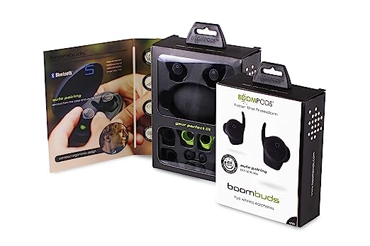 Boompods BoomBuds Truly Wireless Bluetooth in Ear Earphone with Mic (Black)