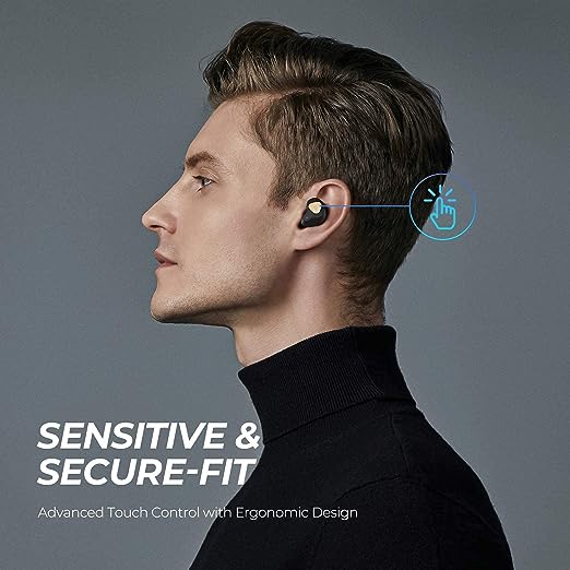 SOUNDPEATS TruEngine SE True Wireless Earbuds Bluetooth 5.0 in-Ear Headphones, Earphones Built-in Mic, 500 mAh Battery, 27 Hours Playtime, Qualcomm AptX HD Audio, IPX5 Sweat-Proof (Black)
