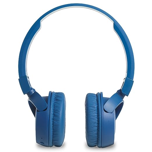JBL T450BT by Harman Extra Bass Wireless On-Ear Headphones with Mic (Blue)