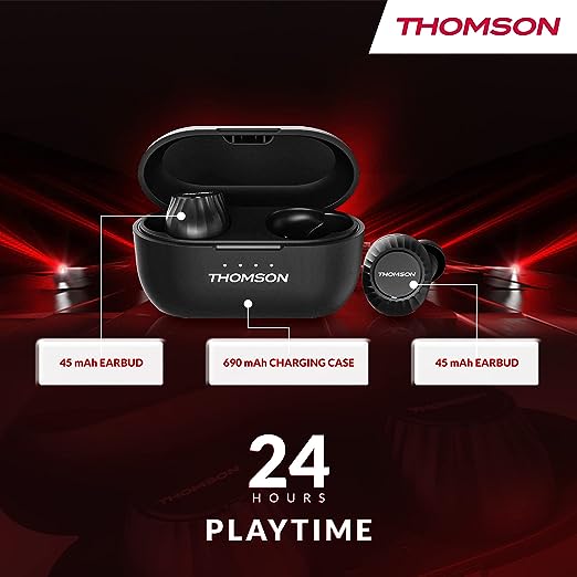 Thomson Btw10 Bluetooth Truly Wireless in Ear Earbuds with Mic (5.0) with Magnetic Charging Case