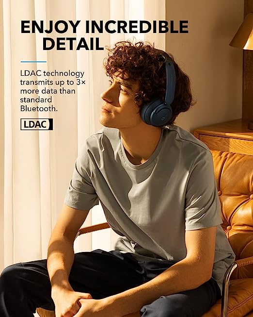 Soundcore By Anker Life Q35 Bluetooth Wireless On Ear Headphones With Mic (Blue)