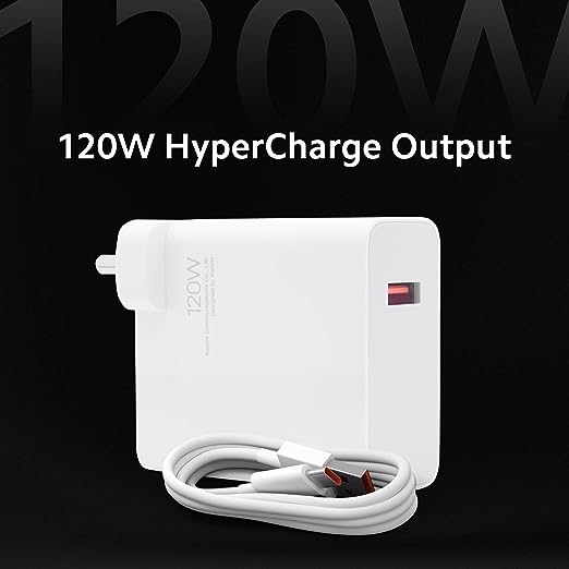 Mi Xiaomi 120W HyperCharge Adapter Combo|Laptops, Tablets & Mobile Charger|(Adapter + USB to Superfast 6A Type C Cable)|Compatible with Redmi Note 12 Series, Mi 11 Hyper Charge, Mi 11T & Mi 12pro