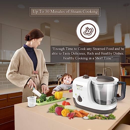 Taurus Robot Vapore 1050-Watt Baby Food Steamer/Blender/Chopper (White/Rose Brown)