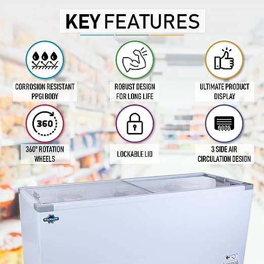 Rockwell SFR550GT Glass Top Deep freezer-563 Ltr (Heavy Duty Compressor, Low power Consumption)(OPEN BOX)