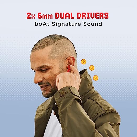 boAt Airdopes 191G Bluetooth Truly Wireless in Ear Earbuds with mic, ENx Tech Equipped Quad Mics, Beast Mode(Low Latency- 65ms) for Gaming, 2x6mm Dual Drivers, 30H Playtime, IPX5, IWP