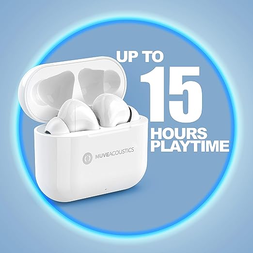 MuveAcoustics Free MA-3000PW True Wireless TWS Earbuds- Pure White